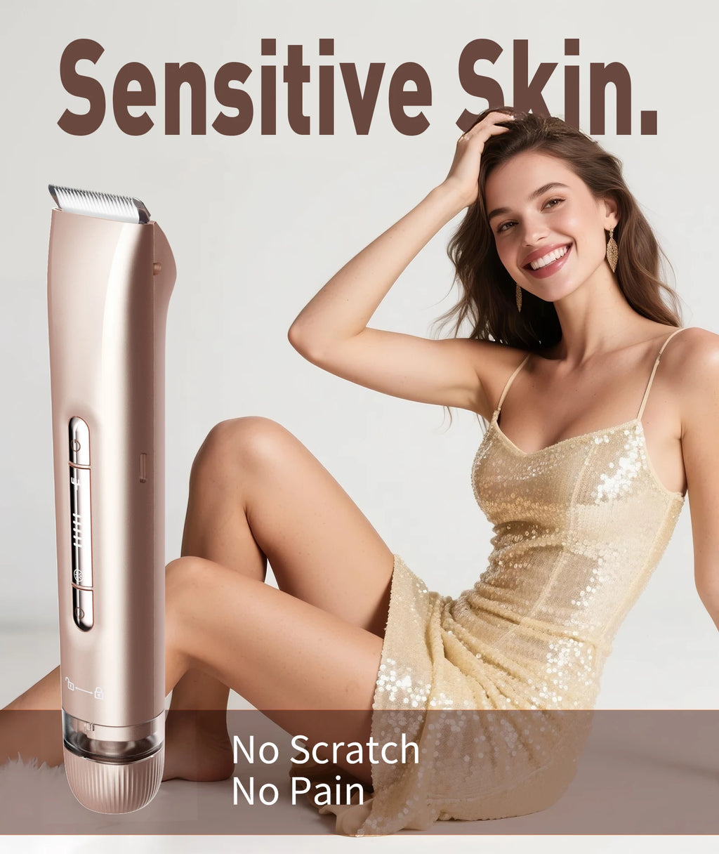 Bikini Trimmer for Women - 2 in 1 Electric Razors for Women - Dual Head Electric Shaver - IPX7 Waterproof Wet & Dry Use Body Hai