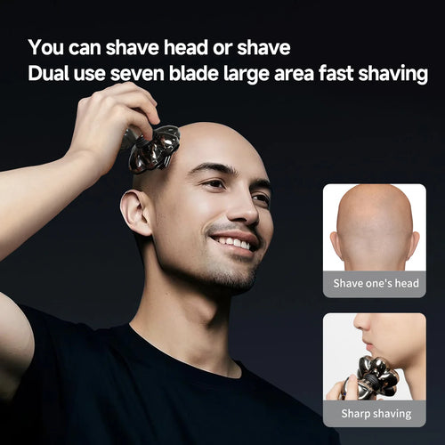 DOCO LAB 7D Floating Head Bald Head Shaver for Men Electric Hair Clipper Rechargeable Bald Head Trimmer IPX7 Waterproof