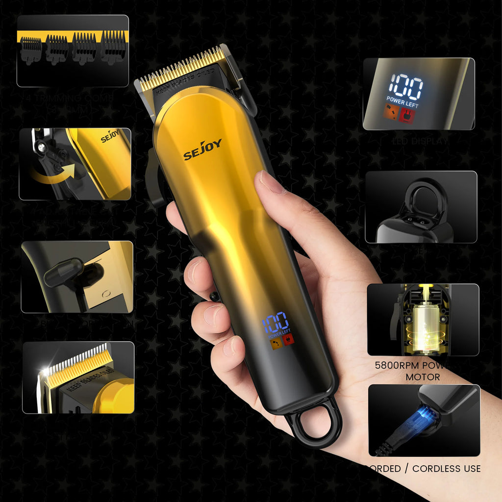 SEJOY Electric Shaver for Men,Hair Trimmer,Nose Hair Scissors,Facial Cleanser, Facial Massager Rechargeable Shaving Machine